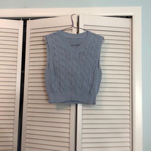 Shein blue Knitted Crop